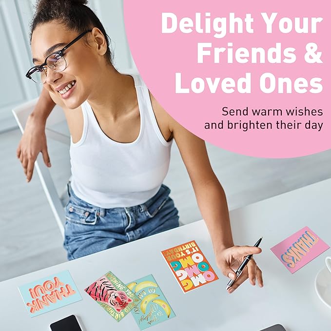 S&O 100 Assorted Cards for All Occasions Box Set - All Occasion Cards Assortment Box with Envelopes - Stylish Greeting Card Decor - 4.25x5.75”