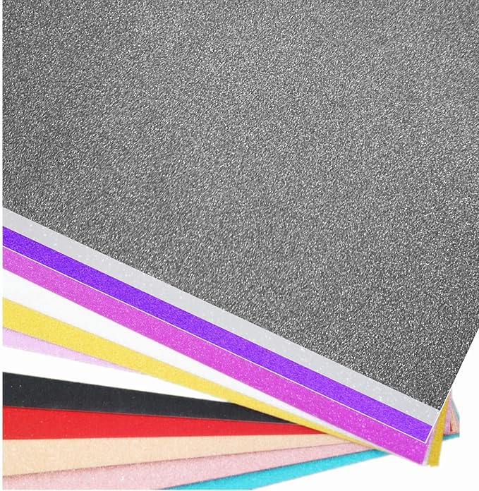 Baisunt 20 Sheets Gray Glitter Cardstock Paper for DIY Art Project, Scrapbook, Birthday Wedding Party Decoration 250GSM(8x12 In, Non Adhesive)
