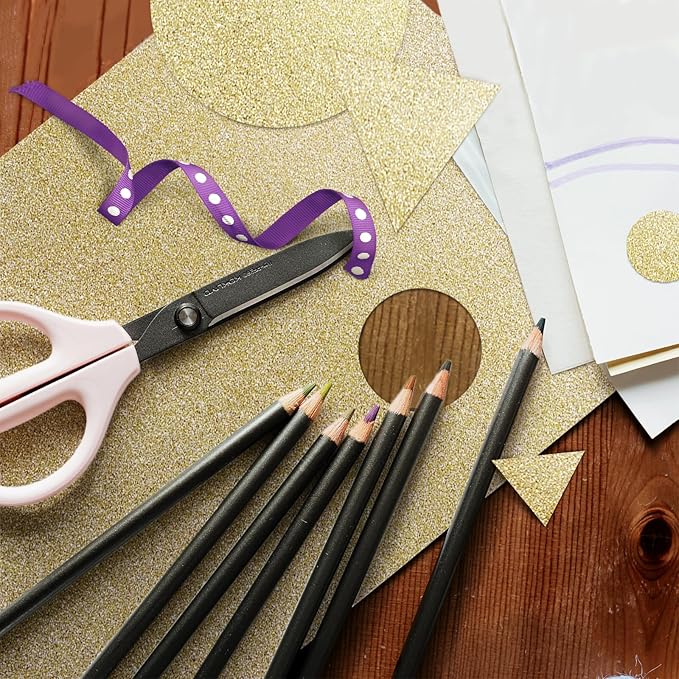 Gold Glitter Cardstock 8.5x11 Double-Sided 24 Sheets, Goefun Champagne Gold No-Shed Glitter Paper 280GSM/100lb Thick Card Stock for Circut, Card Making, DIY Projects, Party Decorations, Scrapbooking