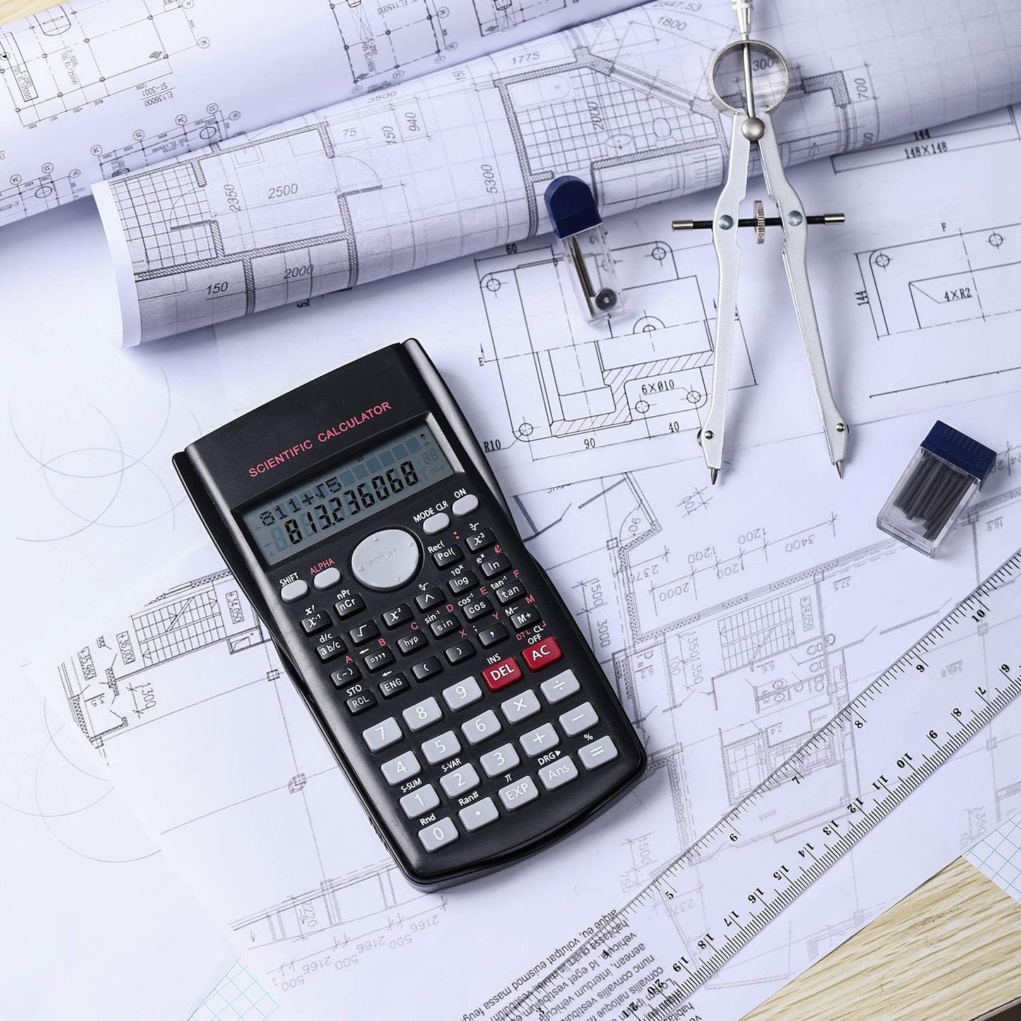 Mr. Pen Scientific 2 Line Calculator - Fraction & College Math Calculator for Students & Engineers, Back to School Supplies