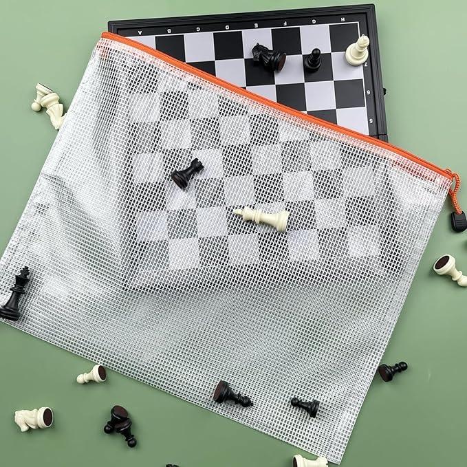 Oaimyy-20 PCS-5" x 7"-Mesh Zipper Pouch, Plastic Zip File Folders Puzzle Bags for Organizing,Office Supplies,Travel,Home Storage,Color