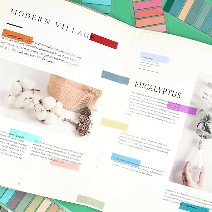 SIQUK 4200 Pieces Annotation Tabs Morandi Sticky Tabs for Annotating Books Tabs Transparent Page Markers Strip Page Flags Colored Tabs Writable and Repositionable Book Flags Tabs, 0.43 Inch