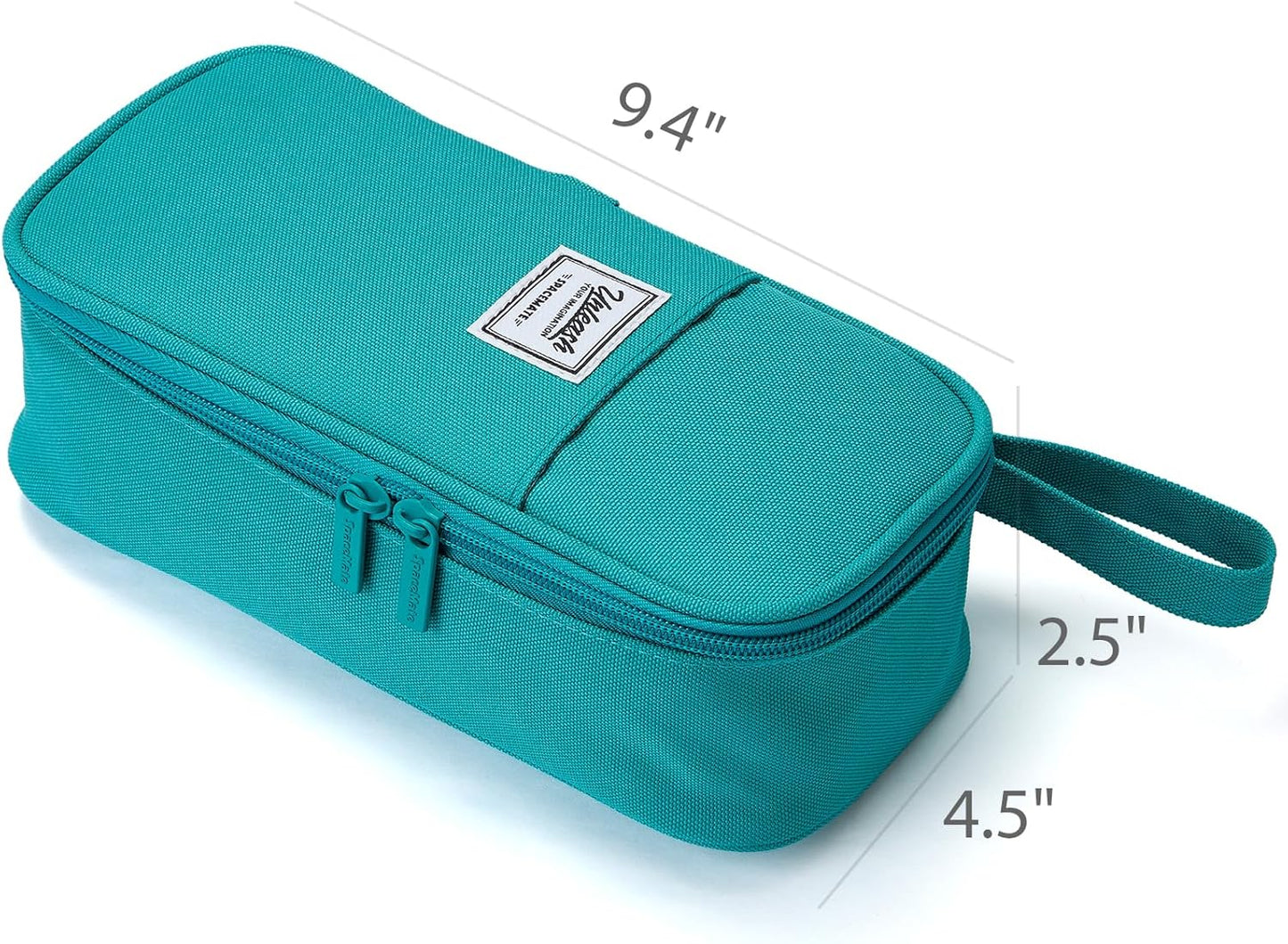 Pencil Case Pouch Box Bag School Supplies Girls Boys Kids, Cute Preppy Stuff Large Big Capacity Aesthetic Pen Organizer, Back to College Stationary, Teal, Classic Stlye, 1800ml