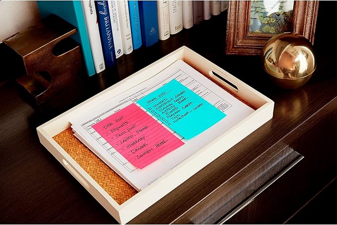 Post-it Super Sticky Lined Notes, 3 Sticky Note Pads, 4 x 6 in., School Supplies for Students, Ideal for Textbooks, Notebooks, Walls and Vertical Surfaces, Supernova Neons Collection