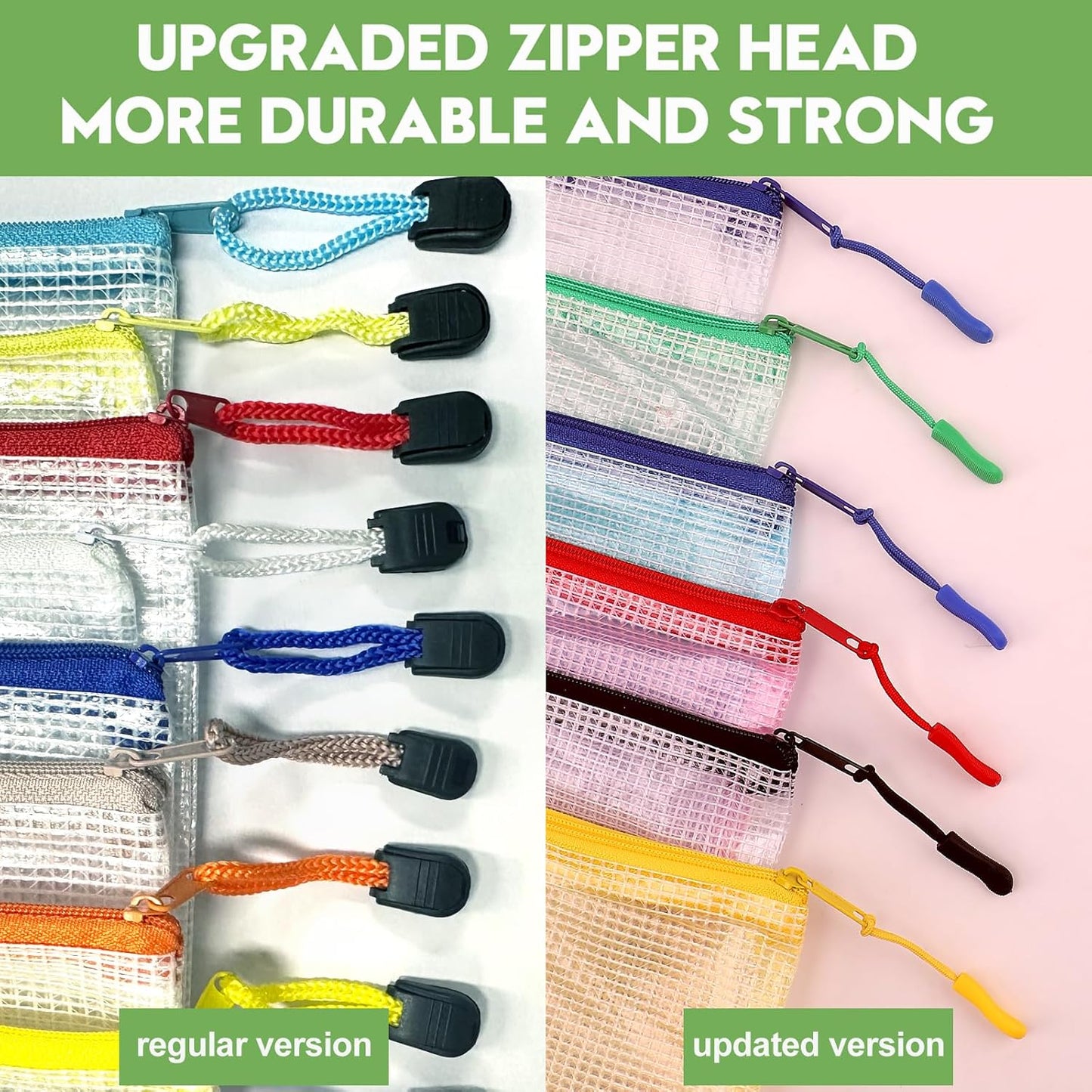 24pcs Mesh Zipper Pouch Bags - A4 Zipper Bags for Classroom Organization, Board Game & Puzzle Storage