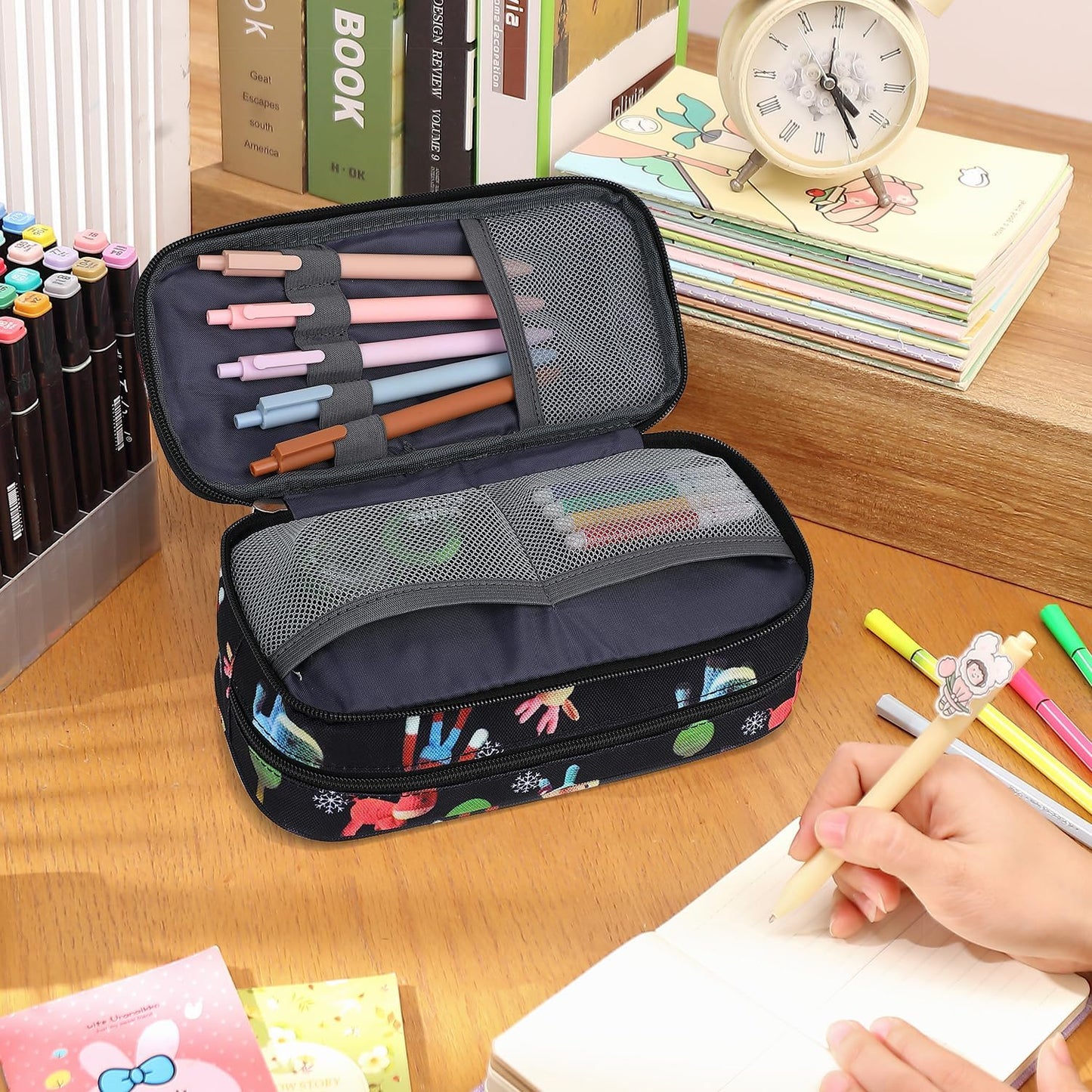 Pencil Cases for kids, Large Capacity Pencil Pouch, Office College School Marker Organizer Case pen for Men Women Adult Teens