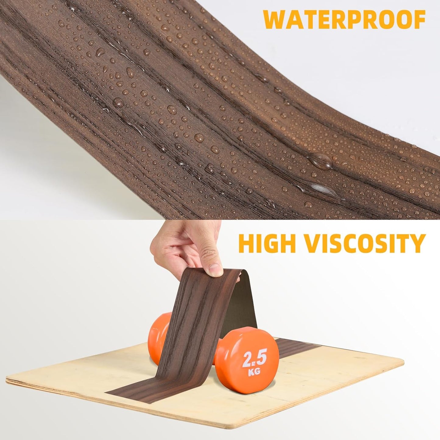 GSCIT Club Red Oak Wallpaper, 23.6 inch X 15ft Self Adhesive Wood Tape Grain Repair Patch for Tables, Chairs, Baseboards, Doors, Windows, Floors.