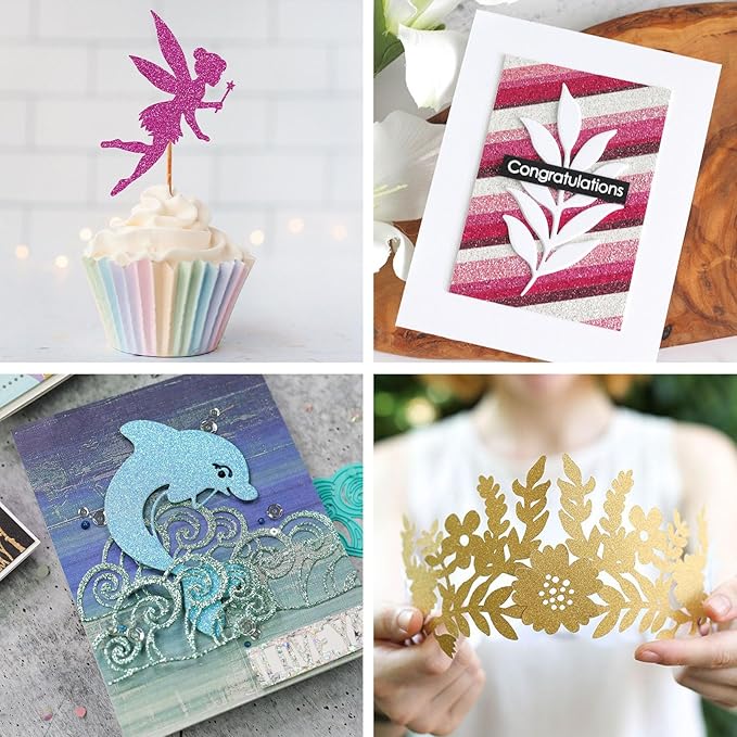 Koogel 36 Sheets Glitter Cardstock, 8.5 x 11 Inches Sparkly Craft Cardstock Paper, for Arts and Crafts, Card Making, Scrapbooking, DIY Projects, Back to School Supplies, 18 Colors, 250GSM