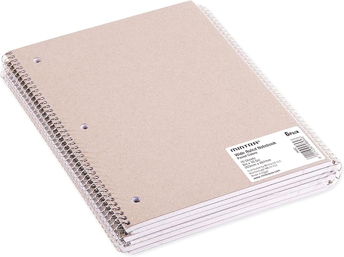 Mintra Office Spiral Notebooks (Pastel - Wide Ruled, 24pk (4-6pks))