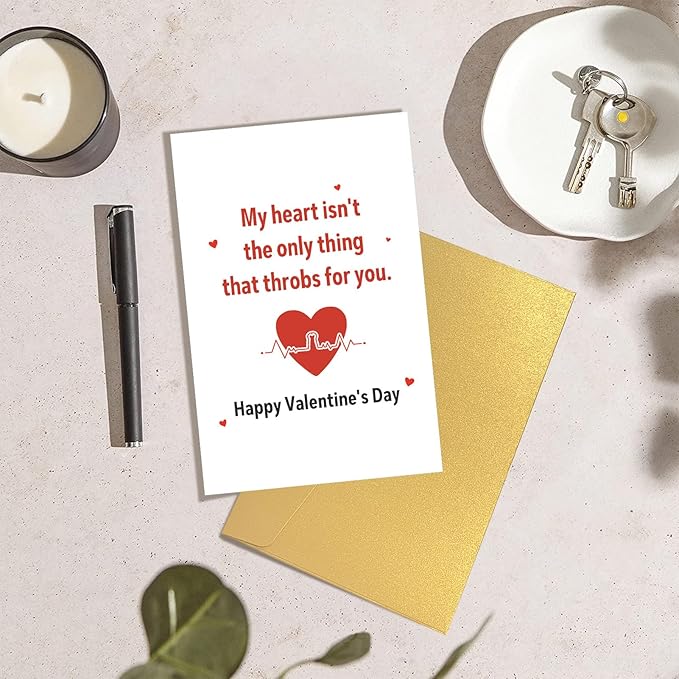 Naughty Valentines Day Card for Her, Funny Valentine's Day Card for Girlfriend, My Heart Isn't The Only Thing That Throbs for You
