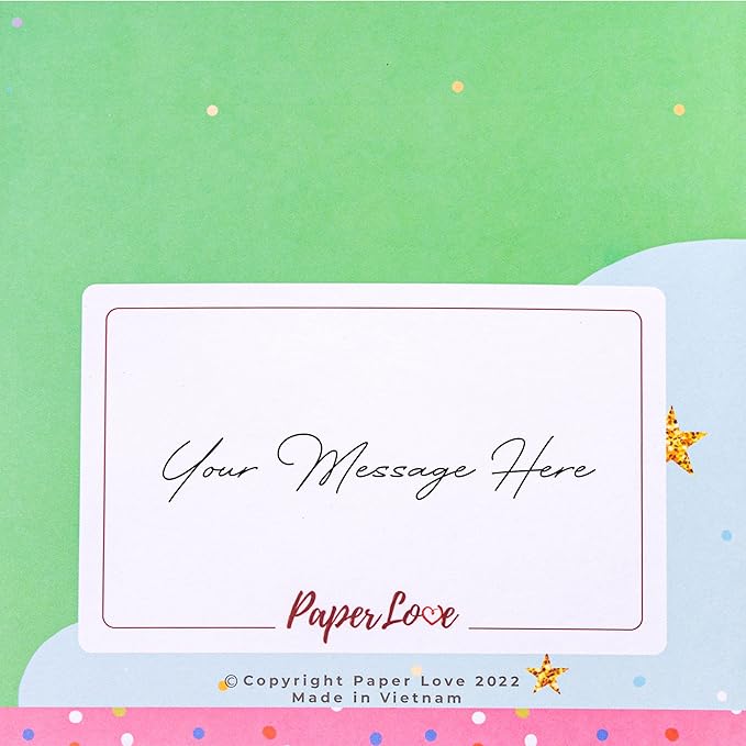 Paper Love 3D Pop Up Birthday Card, Happy Birthday Rainbow, For Adults or Kids - 5" x 7" Cover - Includes Envelope and Note Tag