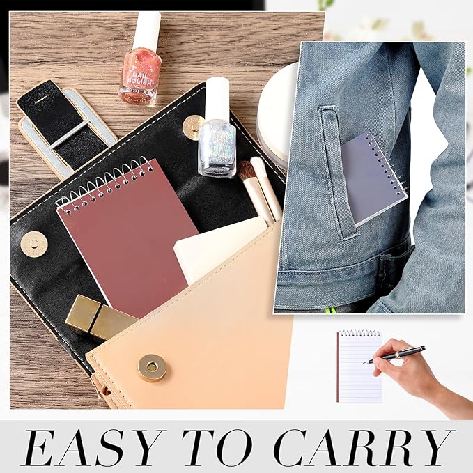 Leinuosen 100 Pcs Spiral Memo Pads 3x5 Inch 75 Sheets College Ruled Small Pocket Notebooks Little Mini Notepads Bulk Top Bound Lined Note Pads for Home School Office Travel Work (Vivid Color)