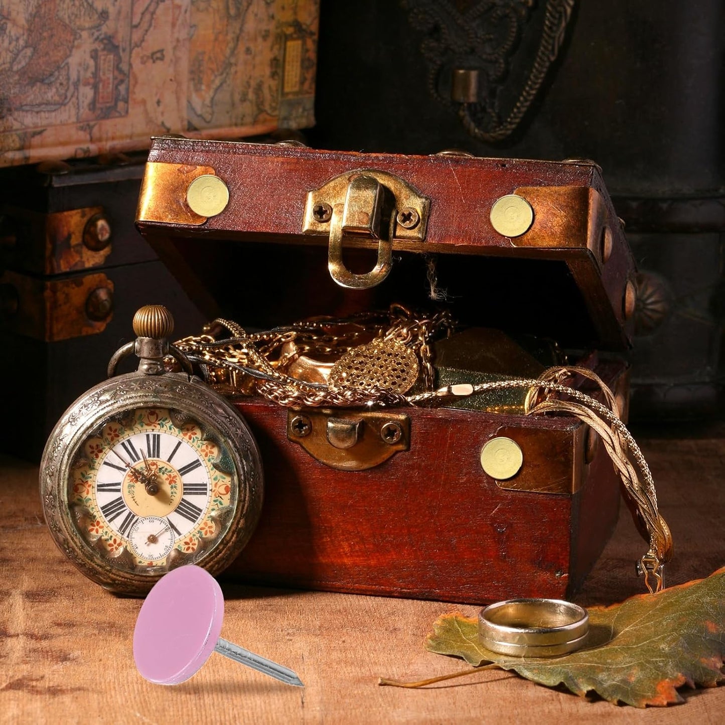 uxcell 100Pcs Upholstery Tacks, 11mmx17mm Flat Head Thumb Tack Decorative Furniture Nails Push Pins for Furniture Sofa Headboards, Pink