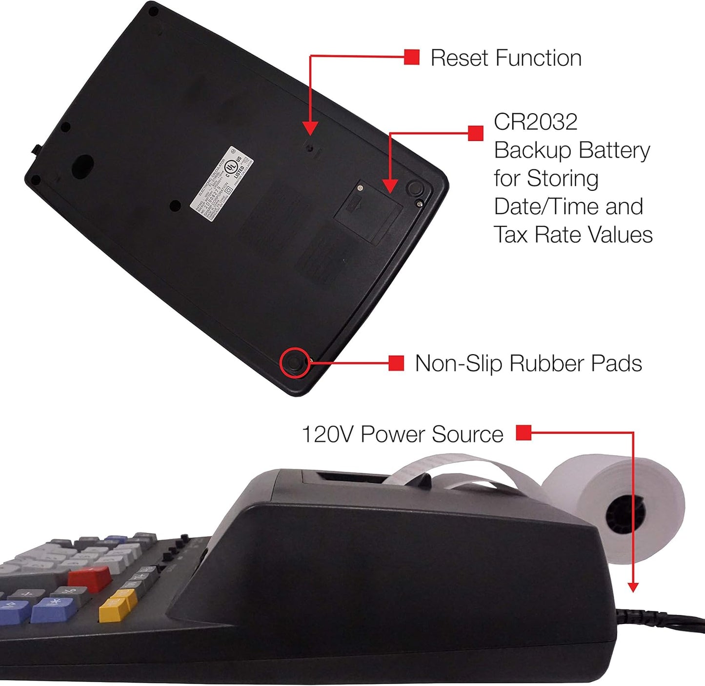 Sharp 12-Digit Print Calculator Desktop Size Adding Machine, Perfect for Everyday Use and Office, Bright, Large Easy-to-Read Numbers on Both The Display and The Two-ColorPrinted Tape (EL2196BL)