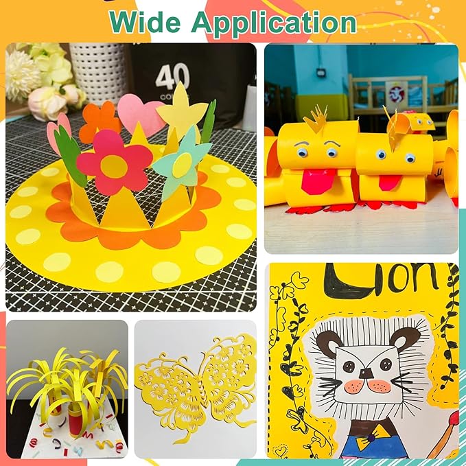 OcePor 100 Sheets Yellow Cardstock Paper, Colored Printer Paper 8.5 x 11, Card Stock Thick Construction for Craft,Scrapbook,Office Printing, Invitations, Certificates,92 lb/250gsm