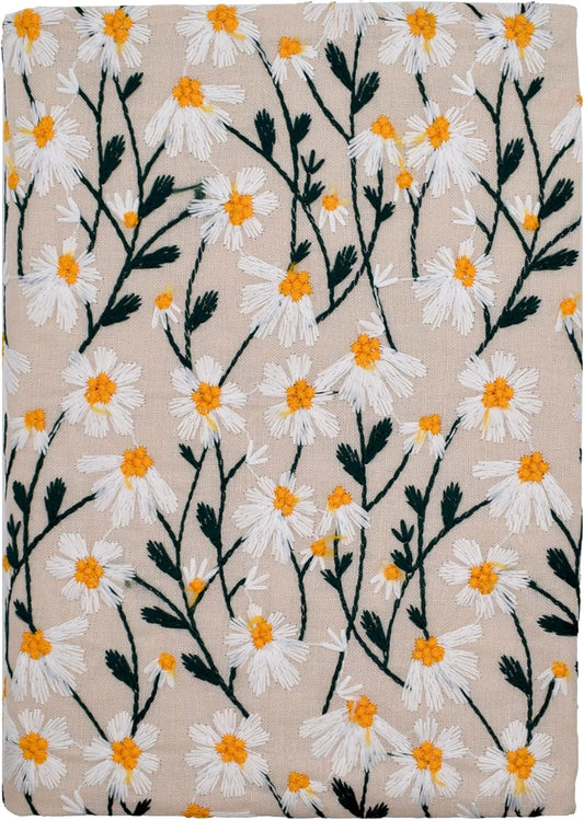 BLBMH Bible Cover for Women Embroidery Book Covers for Paperbacks Fit for 5.5x8.5 inch Book Bible Adjustable Book Sleeve Cover Soft Cloth Protector for Novels - Daisy 2 8.5in