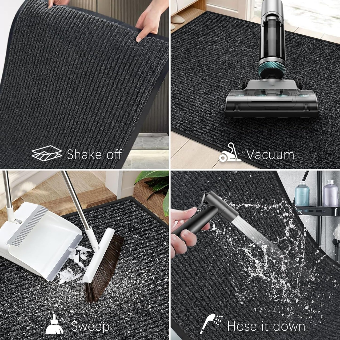 Vicwe Indoor Outdoor Door Mat, 2'x3'Heavy Duty Front Door Mat, Non-Slip Washable Doormats Entrance Mats, Dirt Resistant and Absorbent Doormat, Commercial Outdoor Entrance Floor Mat for Home Office