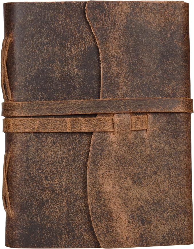 LEATHER VILLAGE Vintage Leather Journal A4 - Brown | 240 Lined Pages | Rustic Notebook for Travel, Office & Personal Use | Handmade College Ruled Diary for Men & Women
