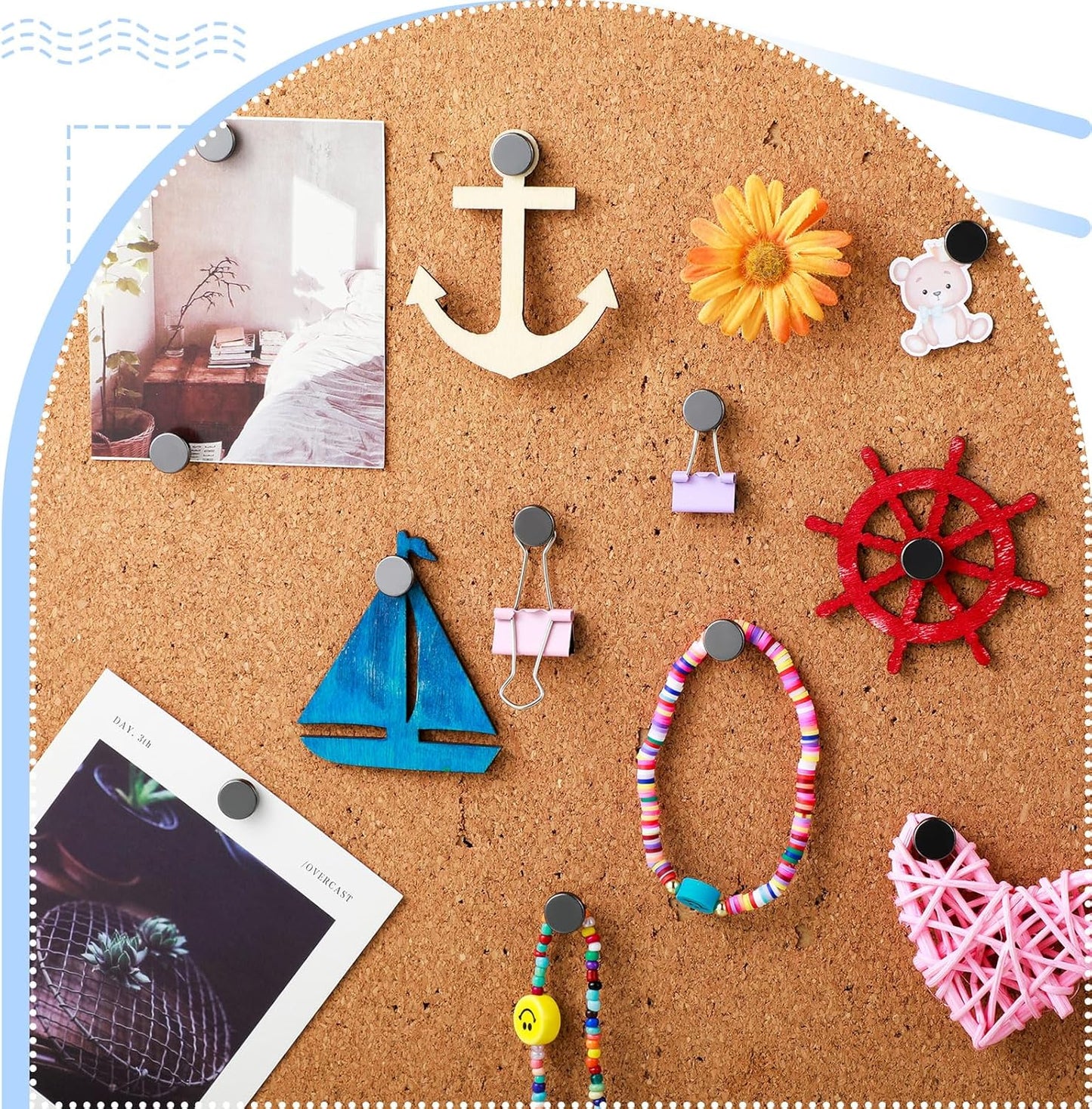 Shimeyao 30 Pieces Push Pins, Metal Thumb Tacks for Picture Photo Hanging, Wall Pins for Board Posters Bulletin Maps, Wall Tack for Office Home Decorative (Gold,Black,Silver)