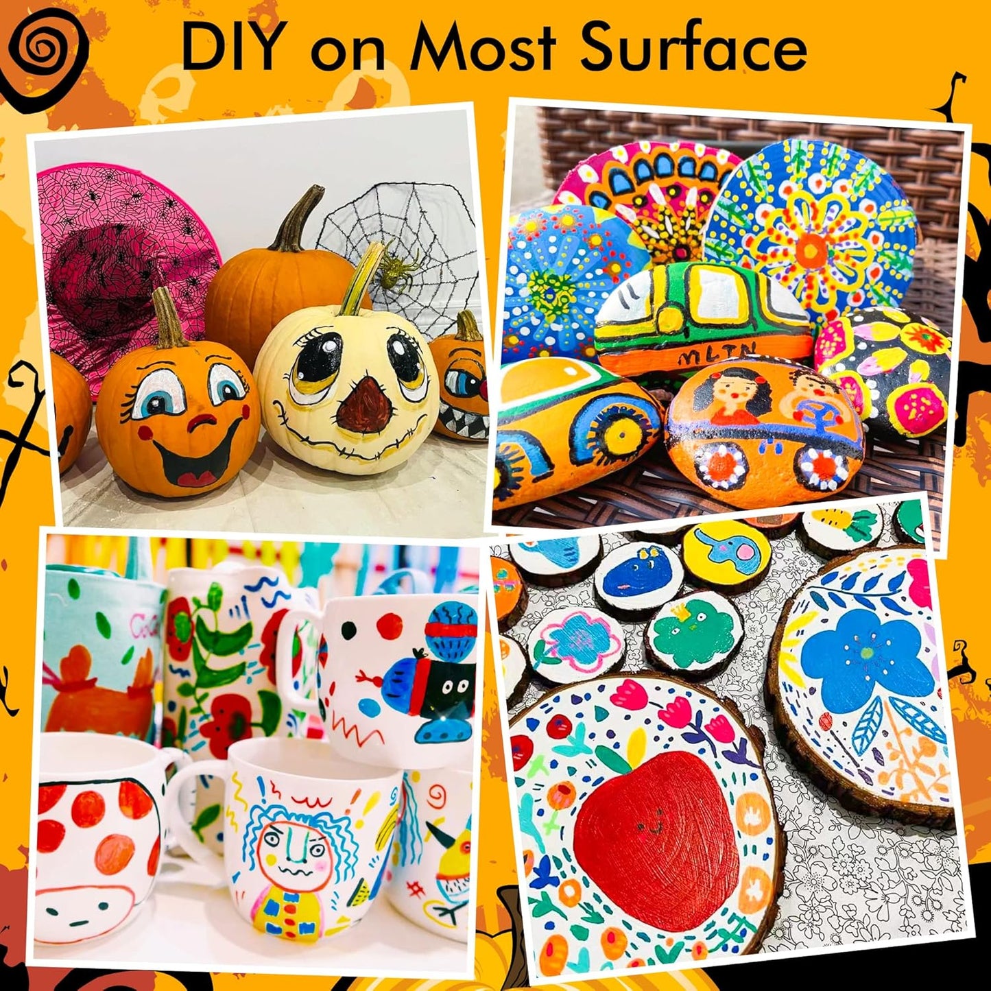 Shuttle Art 36 Colors Dual Tip Acrylic Paint Markers, Dot Tip and Fine Tip Acrylic Paint Pens for Rock Painting, Ceramic, Wood, Canvas, Plastic, Glass, Stone, Calligraphy, Card Making, DIY Crafts