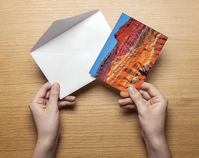 Better Office Products 50-Pack All Occasion Greeting Cards Box Set, 4 x 6 inch, 50 Assorted Blank Note Cards & 50 Envelopes, 6 Nature Photography Americana Designs, Blank Inside, 50 Pack