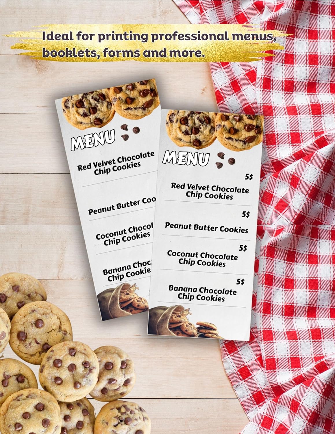 Limited Papers (TM) 8.5x11 Perforated Paper, 20/50 Pound, 75 GSM, Variety of Perforation Sizes and Colors, for Forms, Tickets, Postcards, Business Cards. (Green, 2 up – vertical 4 1/4”)