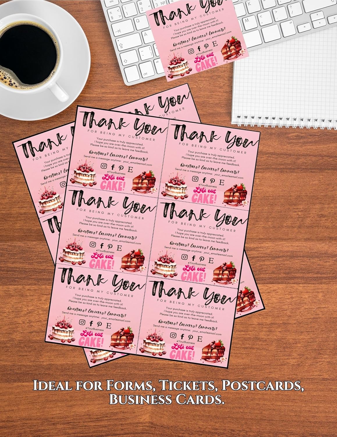 Limited Papers (TM) 8.5x11 Perforated Paper, 20/50 Pound, 75 GSM, Variety of Perforation Sizes and Colors, for Forms, Tickets, Postcards, Business Cards. (Buff, 6 up)