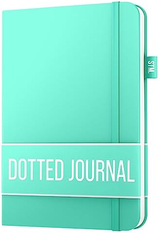 Scribbles That Matter A5 Bullet Dotted Journal Notebook | Vegan Hard Cover, 120gsm bleedproof thick paper, 150 pages, 5.75 x 8.5in, 2 bookmarks, tab stickers, penloop | For Work | Mint