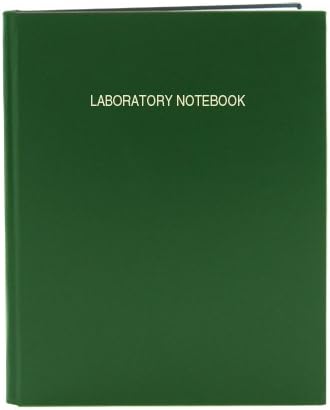 BookFactory Green Lab Notebook - 48 Pages (.25" Grid Format), 8 7/8" x 11 1/4", Green Cover, Section Sewn Hardbound Laboratory Notebook (LIRPE-048-LGR-A-LGT1)