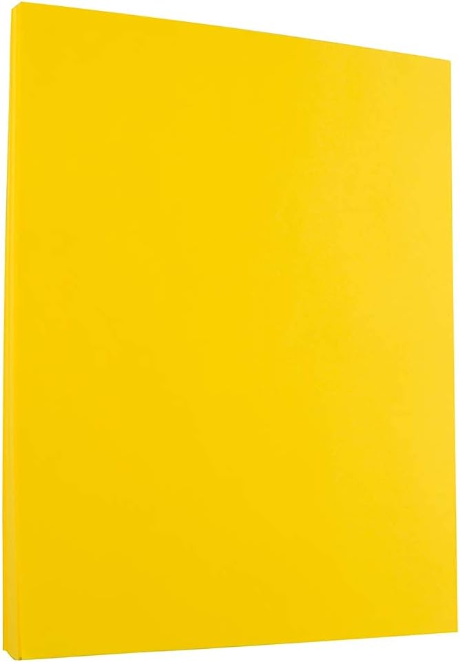 JAM PAPER Colored 24lb Paper - 90 gsm - 8.5 x 11 - Yellow Recycled - 50 Sheets/Pack