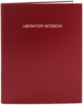 BookFactory Lab Notebook - 48 Pages (.25" Grid Format), 8" x 10", Red Cover, Section Sewn Hardbound Laboratory Notebook (LIRPE-048-SGR-A-LRT1)