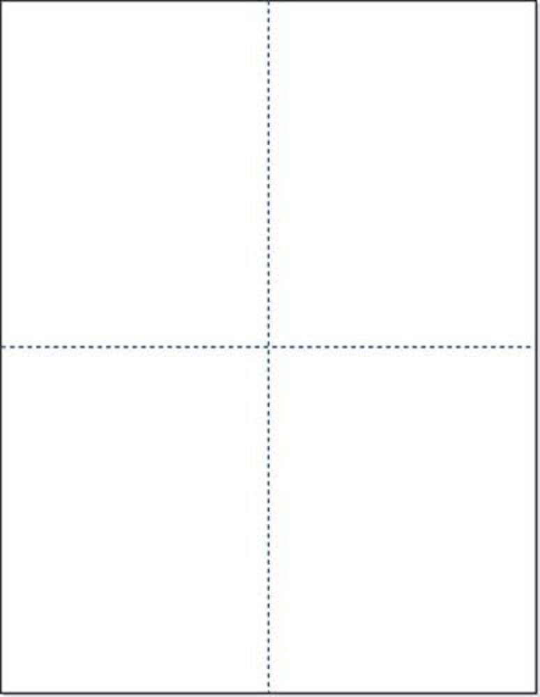 Limited Papers (TM) 8.5x11 Perforated Paper, 20/50 Pound, 75 GSM, Variety of Perforation Sizes and Colors, for Forms, Tickets, Postcards, Business Cards. (White, 4 up – 1 Hor. & 1 Ver.)