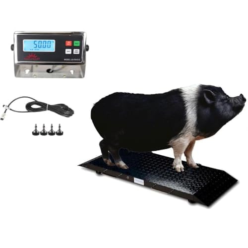 Liberty LS-920-2k Industrial Portable Floor Scale for Small Animal, Platform 50" x 20" / up to 2000 lbs (Made in USA) Scale System