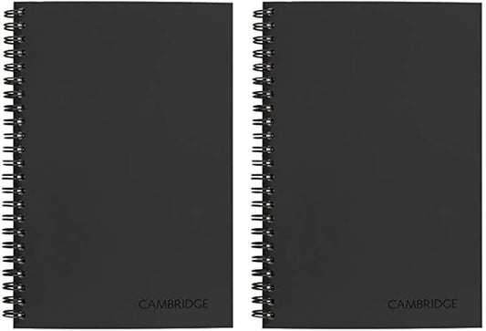 Cambridge Business Notebook, Legal Ruled, 5" x 8", Small, Wirebound, 80 Sheets, Black (06074) (Pack of 2)