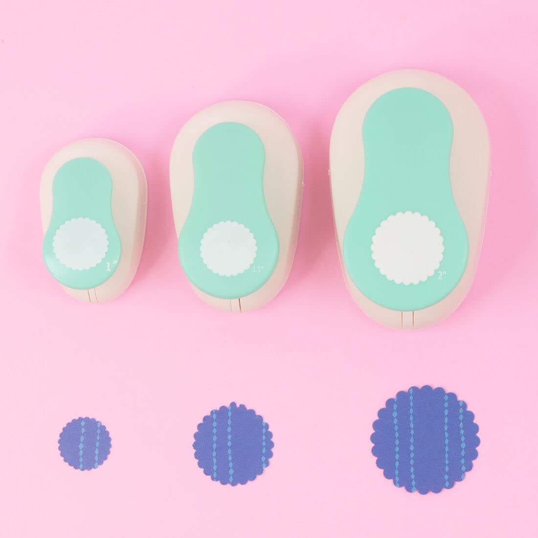 Craftelier - 2 Inch Circle Scallop Punch with Lever Press | Shape Hole Puncher for Paper Crafts | Scalloped Hole Punch for Scrapbooking, DIY Cards & Journals | Mini Hole Punch for Paper & Cardstock.