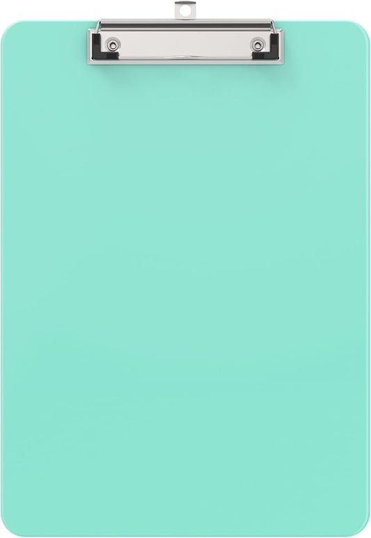 Plastic Clipboards, A4 Teal Clip Board 8.5x11 for Classroom, Students, Kid, Woman, Size 9" x 12.5" with Low Profile Clip, Office & School Supply