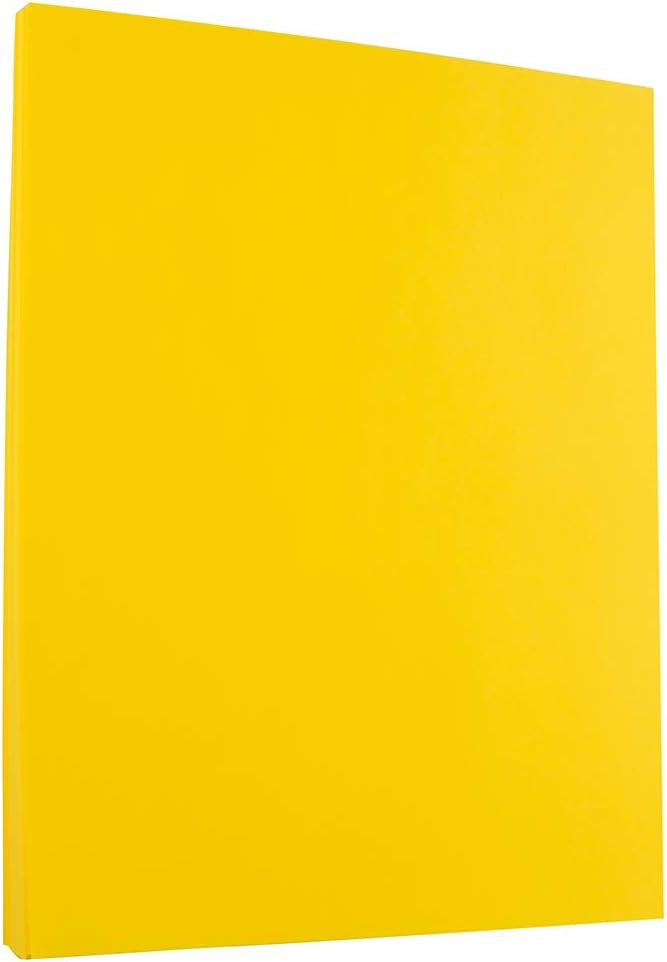 JAM PAPER Colored 24lb Paper - 90 gsm - 8.5 x 11 - Yellow Recycled - 100 Sheets/Pack