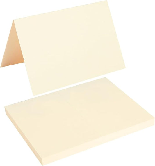 50 Pack Blank Cards Folded Cardstock Thank You Blank Greeting Cards for Invitations, Wedding, Greeting Cards, All Occasion DIY, 3x5 Folded Cards Cream