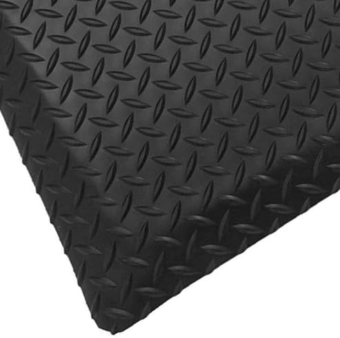 Rhino Mats, American Classic Diamond Anti-Fatigue Mats, Industrial Ergonomic Comfort Standing Mat for Work, Home, Garage, Office, Kitchen or Anywhere (Black 1" Thick, 4 FT. x 23 FT.)