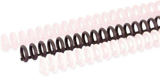 Craftelier - Click Binding Spines 3:1 Pitch - Black, White & Clear - Easy Zip Binding - Reusable, Trimmable Coils for Up to 85 Sheets -12 mm. (0.47") Diameter - 6-Pack for A4 to A7 and US Letter Sizes
