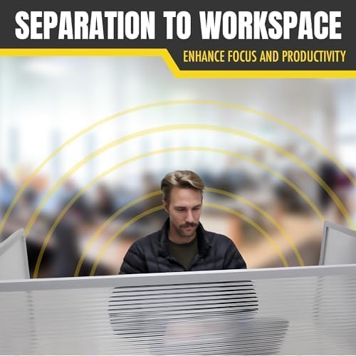 OBEX Polycarbonate Office Desk Mounted Privacy Screen Adjustable Table Top Panel Divider, Universal Aluminum Bracket-USA Made, 18" x 24", Translucent