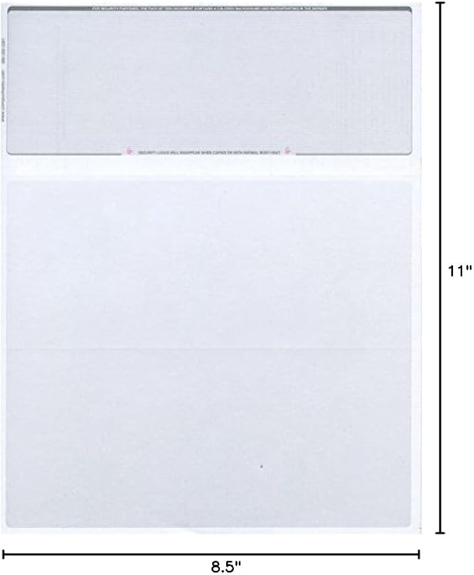 Compuchecks Top Blank Check Paper - 250 Pack, Quick-Books & Laser Printer Compatible - Security Business Checks with Voucher - 8.5" x 11" Platinum Pinstripe