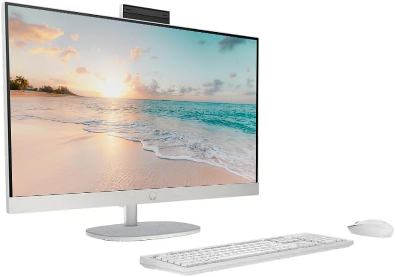 HP 27" FHD All-in-One Computer, 12-Cores Intel Core Ultra 7, 16GB DDR5 RAM 1.5TB Storage (1TB SSD+512GB Docking Station Set), Windows 11 Pro with Microsoft Office Included, White