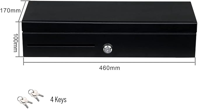 HONEY BEAR Flip-top Cash Drawer with 8 Coins & 6 Bills for POS System Receipt/Thermal Printer,with RJ11 Interface 12V/24V