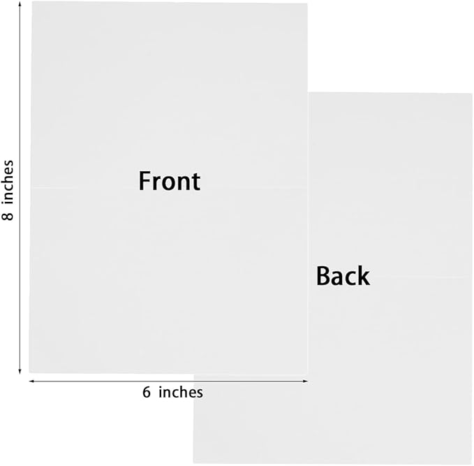 50 Pack Blank Cards Folded Cardstock Thank You Blank Greeting Cards for Invitations, Wedding, Greeting Cards, All Occasion DIY, 4x6 Folded Cards White