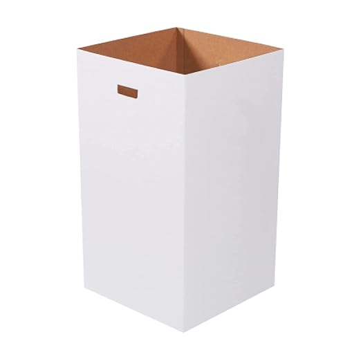 AVIDITI Cardboard Trash Cans and Recycling Bins, 50 Gallon 18"L x 18"W x 36"H (10-Pack) Reusable or Disposable Pop Up Garbage Boxes for Parties, Outdoor Events, Heavy Duty, Plain