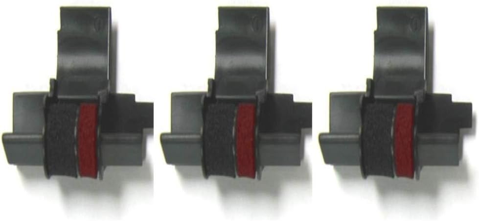 (3 Pack) COMPUMATIC Compatible/Replacement Calculator Ink Roller, Black/Red IR-40T, for Casio HR-300RC HR-200RC HR-170RC HR-150RC HR-100RC HR-100TM HR-150TM and More