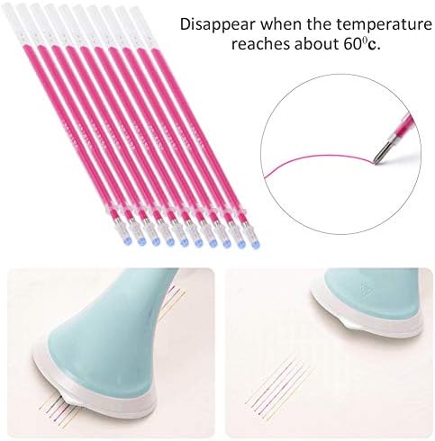 TOPINCN 100Pcs Fabric Marker Pen Refill, Heat Erasable Pens Refill Fabric High Temperature Disappearing Pens Refill Fabric Marker Pen Tailoring Tool for Fabric Quilting Sewing