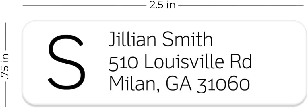 Clear Monogram Rolled Address Labels / 500 Personalized Return Address Labels/Designer Address Stickers in Elegant Plastic Dispenser