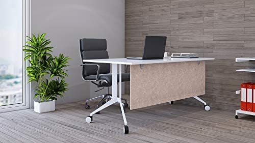 OBEX Modesty Desk PET Privacy Screen Acoustic Sound Absorbing Panel Ideal for Reception, Student Table or Office Cubicles Workstations, 12" x 72", Sand